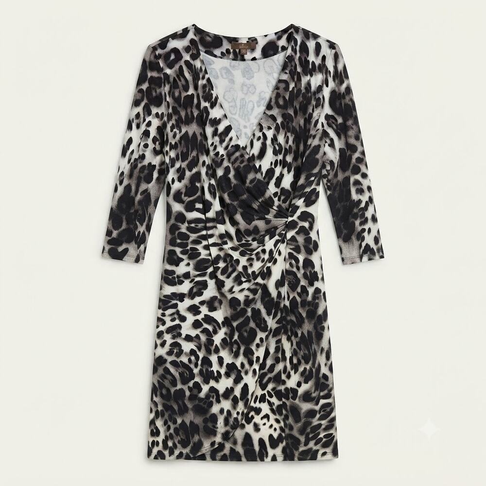 Tommy Bahama Black and White Animal Print Midi Dress - Picture 1 of 10